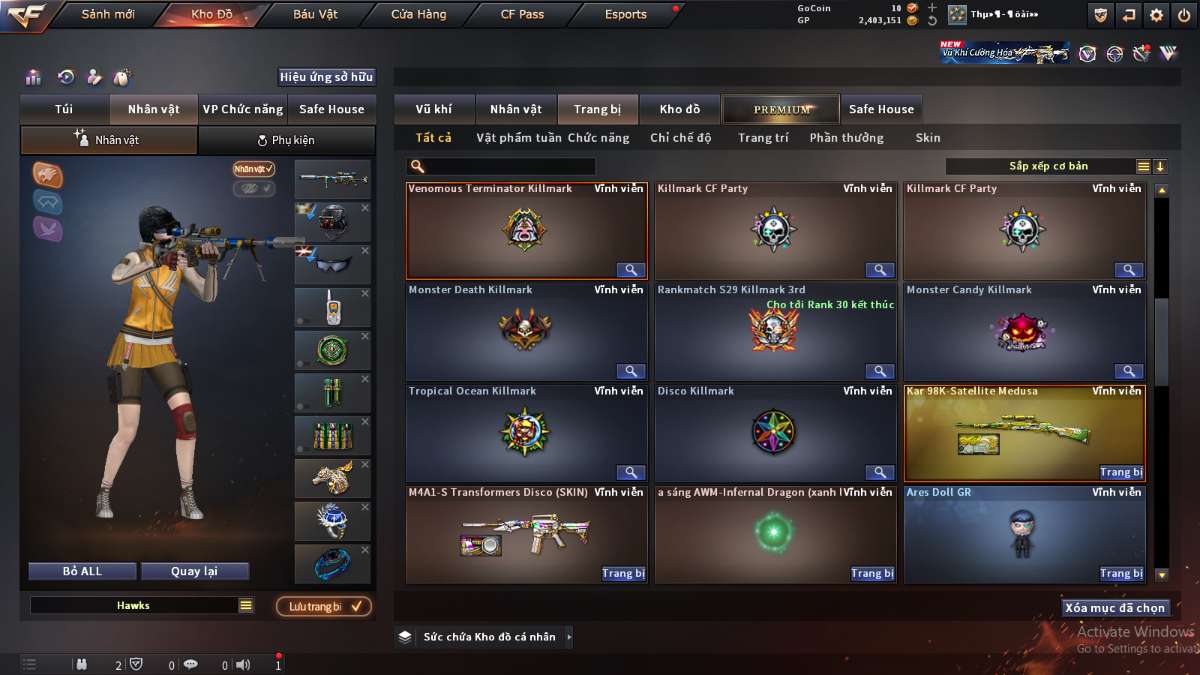 shop acc cf uy tin gia re